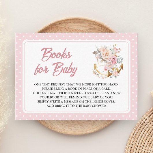 Boho Floral Anchor Nautical Girl Book Request Informatiekaartje
