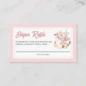 Boho Floral Anchor Nautical Girl Diaper Raffle Informatiekaartje (Voorkant)