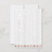 Boho Floral Antler Rustic White Wood Wedding RSVP (Achterkant)