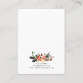 Boho Floral Antlers Ketting Hanger Display Kaart Visitekaartje (Achterkant)