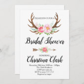 Boho Floral Antlers Vrijgezellenfeest Kaart (Voorkant / Achterkant)