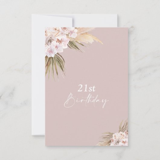 Boho Floral Arch 21st Birthday Uitnodiging (Achterkant)