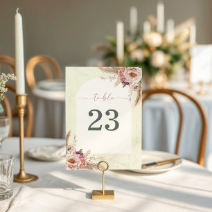 Boho Floral Arch Blush Roze Tafel Kaart