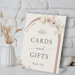 Boho Floral Arch Bridal Shower Cards and Gifts Reclamebord Met Voetstuk