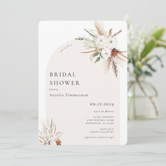 Boho Floral Arch Bridal Shower Kaart (Staand voorkant)