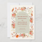 Boho Floral Arch Fall Wedding Kaart (Voorkant)