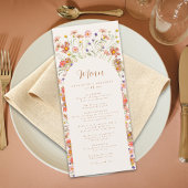 Boho Floral Arch Fall Wedding Menu