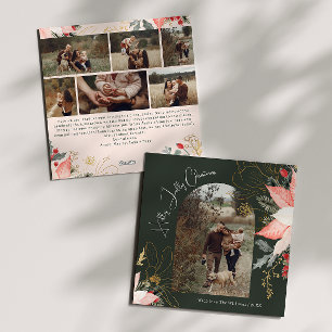 Boho Floral Arch Holly Jolly Christmas Seven Foto Feestdagenkaart