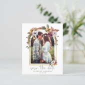 Boho Floral Arch Photo Save the Date (Staand voorkant)
