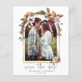 Boho Floral Arch Photo Save the Date (Voorkant)