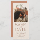 Boho Floral Arch Photo Wedding Save the Date (Voorkant / Achterkant)