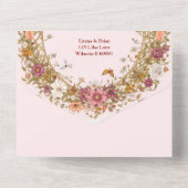 Boho Floral Arch romantic Wedding Boho All In One Uitnodiging (Achterkant)