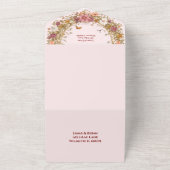 Boho Floral Arch romantic Wedding Boho  All In One Uitnodiging (Buitenkant)