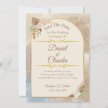 Boho Floral Arch Save the Date - Elegante bruiloft