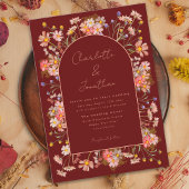 Boho Floral Arch Terracotta Fall Wedding Kaart