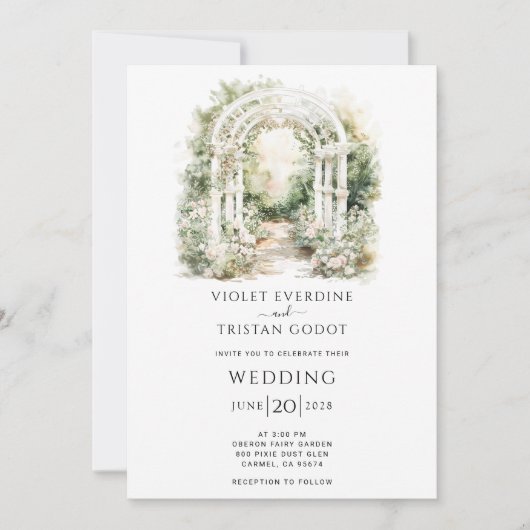 Boho Floral Arch Wedding Kaart (Voorkant)
