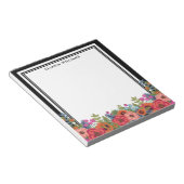 Boho Floral Arrangement - Zwart-wit - Naam Notitieblok (Schuin)