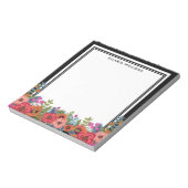 Boho Floral Arrangement - Zwart-wit - Naam Notitieblok (Linkerzijde)
