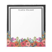 Boho Floral Arrangement - Zwart-wit - Naam Notitieblok (Voorkant)