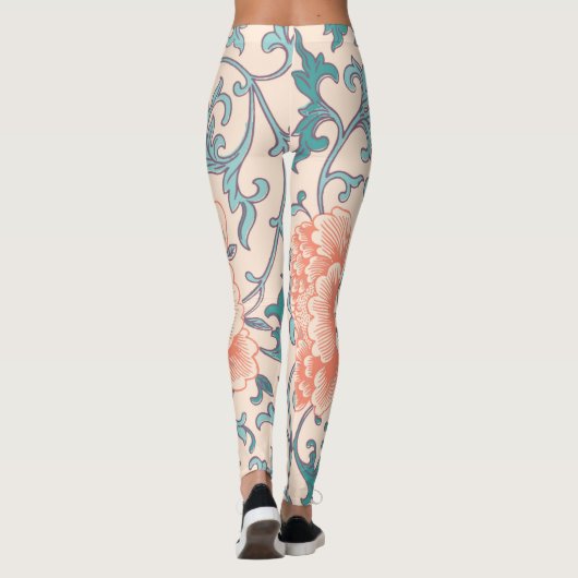 Boho floral, asian boho style leggings (Achterkant)