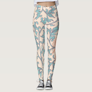Boho floral, asian boho style leggings