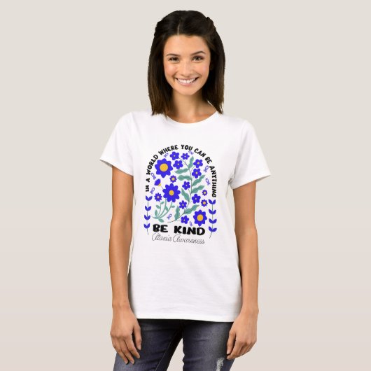 Boho Floral Ataxia Awareness Be Kind T-shirt (Voorkant volledig)