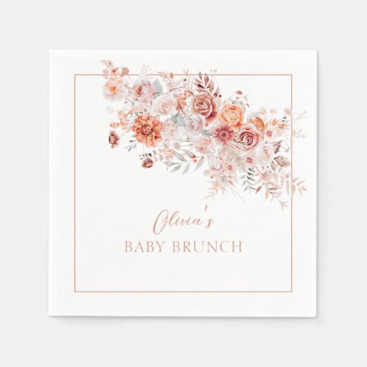 Boho Floral Baby Brunch Servet (Voorkant)