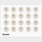 Boho Floral Baby Carriage Baby shower Ronde Sticker (Vel)