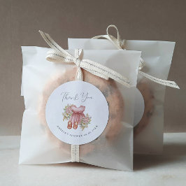 Boho Floral Baby Girl Shower Bedankt Classic Rou Ronde Sticker