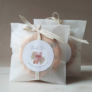 Boho Floral Baby Girl Shower Bedankt Classic Rou Ronde Sticker