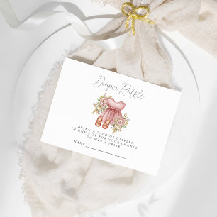 Boho Floral Baby Girl Shower Informatiekaartje
