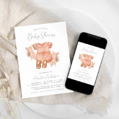 Boho Floral Baby Girl Shower Kaart