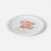 Boho Floral Baby Girl Shower Papieren Bordje (Gekanteld)