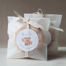 Boho Floral Baby Girl Shower Ronde Sticker