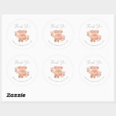 Boho Floral Baby Girl Shower Ronde Sticker (Vel)
