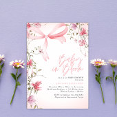 Boho Floral Baby in Bloom Baby Shower Kaart