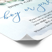 Boho floral baby olifant Don't Say BOY of GIRL Poster (Hoek)