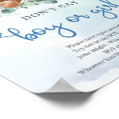 Boho floral baby olifant Don't Say BOY of GIRL Poster (Hoek)