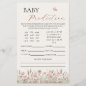 Boho Floral Baby Prediction Baby shower Game Flyer (Voorkant)