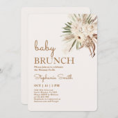 Boho Floral Baby shower Brunch Uitnodiging (Voorkant / Achterkant)