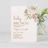 Boho Floral Baby shower Brunch Uitnodiging (Staand voorkant)