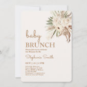 Boho Floral Baby shower Brunch Uitnodiging (Voorkant)