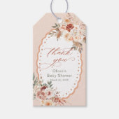 Boho Floral Baby shower dank u Cadeaulabel (Voorkant)
