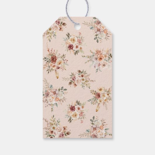 Boho Floral Baby shower dank u Cadeaulabel (Achterkant)