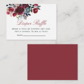 Boho floral Baby shower Diaper Raffle Informatiekaartje (Voorkant / Achterkant)