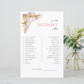 Boho Floral Baby shower Game zou mammie zijn (Staand voorkant)