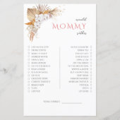 Boho Floral Baby shower Game zou mammie zijn (Voorkant)