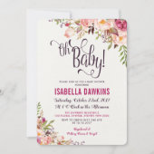 Boho Floral Baby shower Invitation Rustic Flower Kaart (Voorkant)
