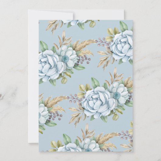 Boho Floral Baby Shower Kaart (Achterkant)