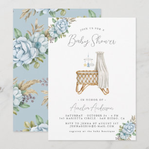 Boho Floral Baby Shower Kaart